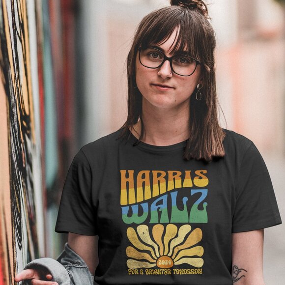 Harris Walz 2024 Shirt Kamala Harris Shirt Tim Walz Shirt Boho Aesthetic Retro - Picture 4 of 4